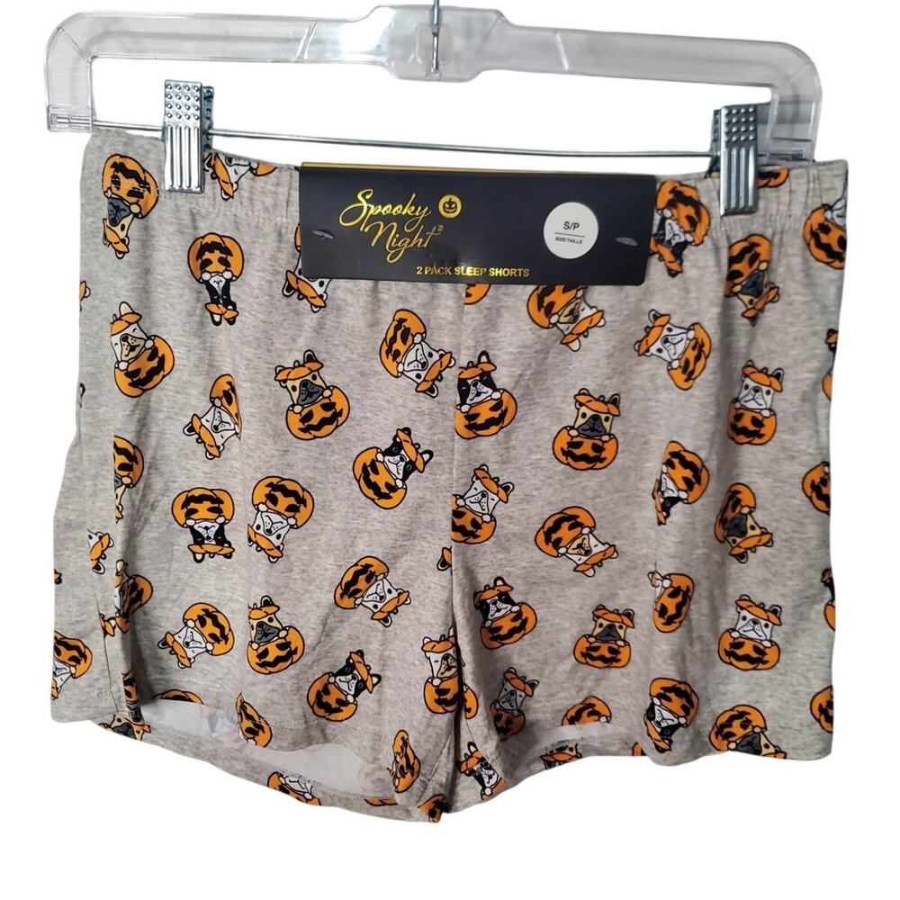 Spooky Night 2 Pack Halloween Pumpkins and Dogs Pajama Lounge Shorts, NWT, Small